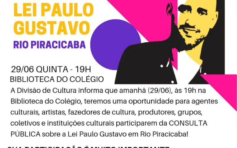 Lei Paulo Gustavo em Rio Piracicaba!