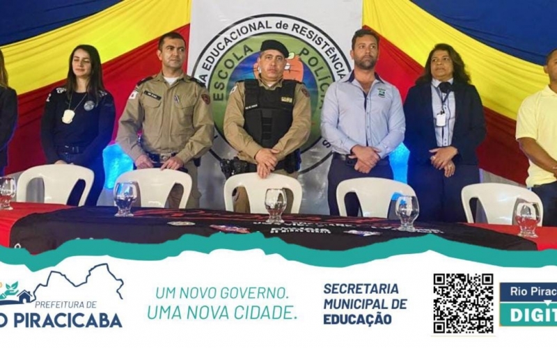 Prefeito Augusto Henrique participou da formatura do Programa Educacional de Resistencia às Drogas(PROERD).