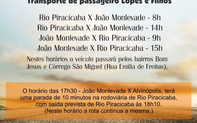 Nova rota da Lopes e Filhos passará pelos bairros Bom Jesus e Córrego São Miguel.