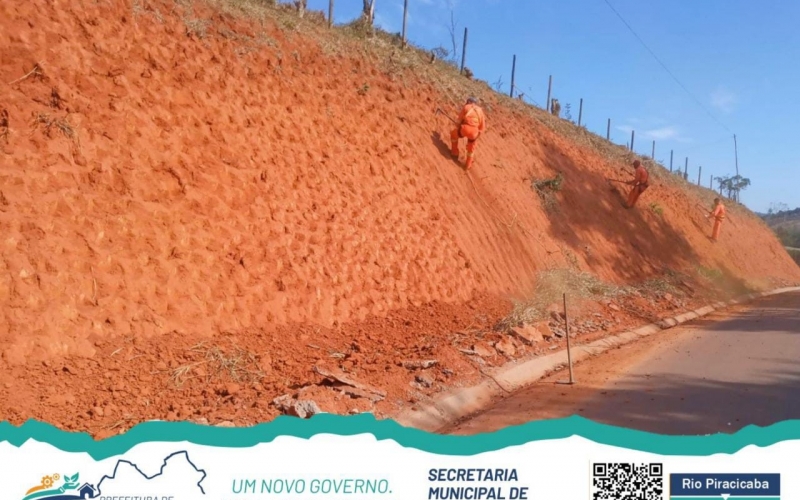 Prefeitura da inicio a hidrossemeadura na estrada de acesso ao distrito de Conceição de Piracicaba(Jorge) até a BR 262.