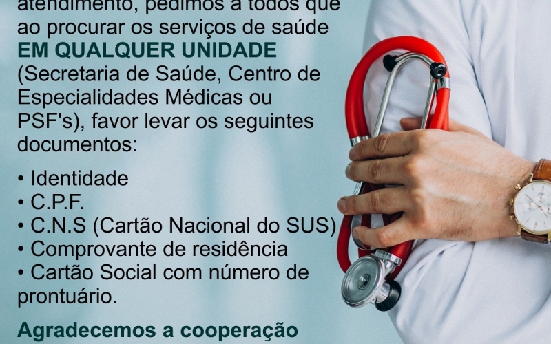 Atenção: Recado das Unidades de Saúde de Rio Piracicaba 